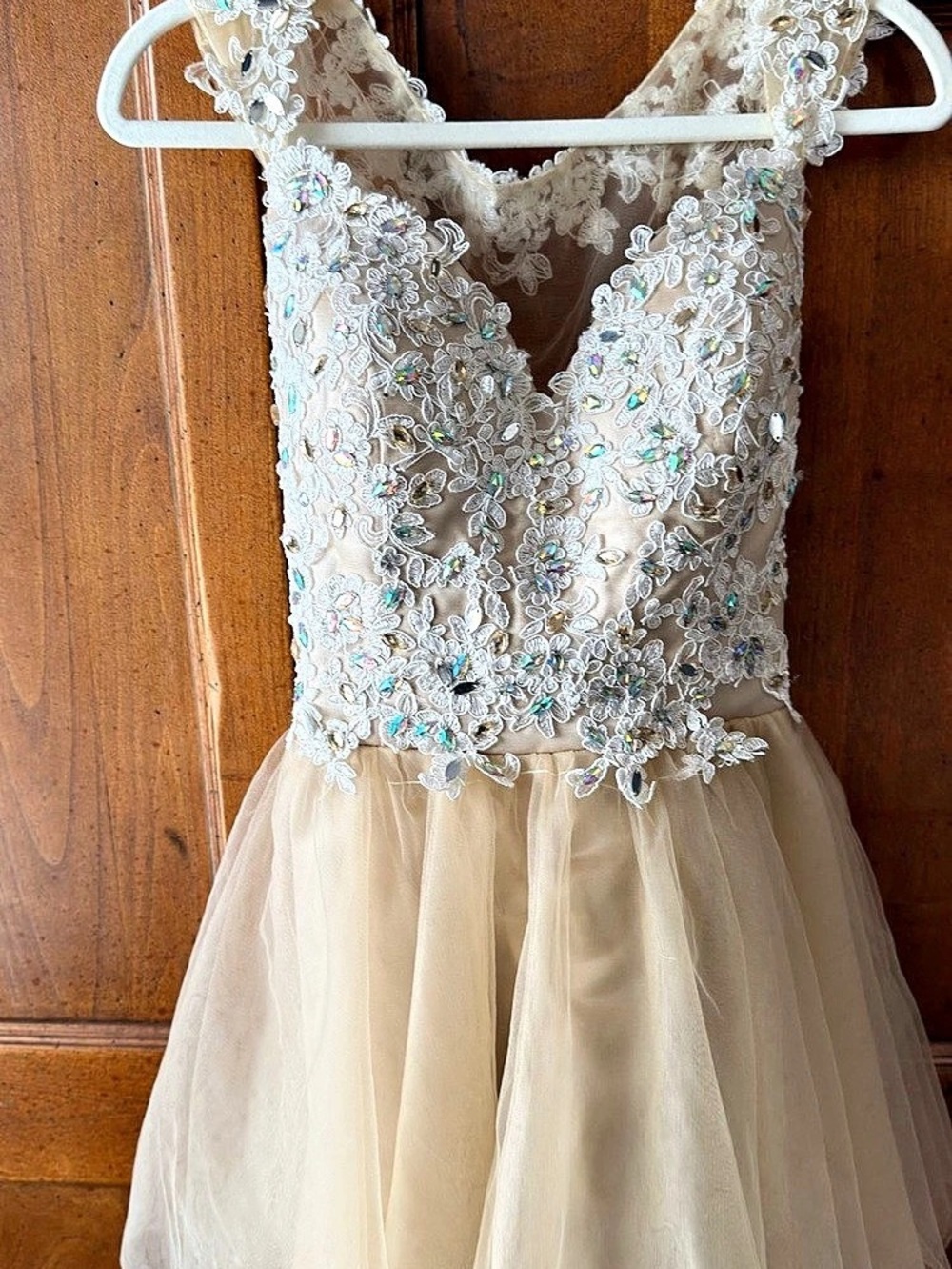 Blush Prom collection by Alexia Designs Embellished Sheer Illusion Tulle Mini